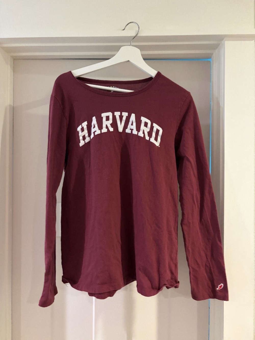 Womens League Harvard University Crimson Long Sleeve Cotton T Shirt Tee XL